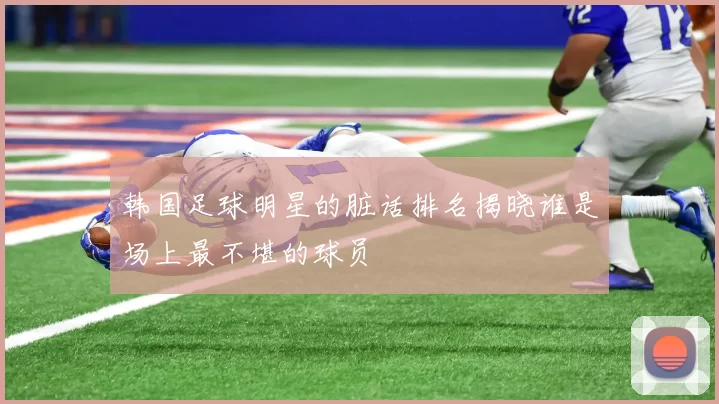 韩国足球明星的脏话排名揭晓谁是场上最不堪的球员