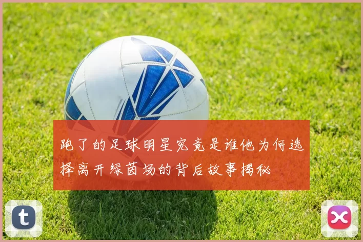跑了的足球明星究竟是谁他为何选择离开绿茵场的背后故事揭秘